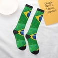 thumbnail image 6 of Knee High Socks for Women Brazil Flag Long Tube Sock Uniform Socks, 6 of 7
