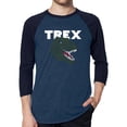 thumbnail image 1 of Men's Raglan Baseball Word Art T-shirt - T-Rex Head, 1 of 2
