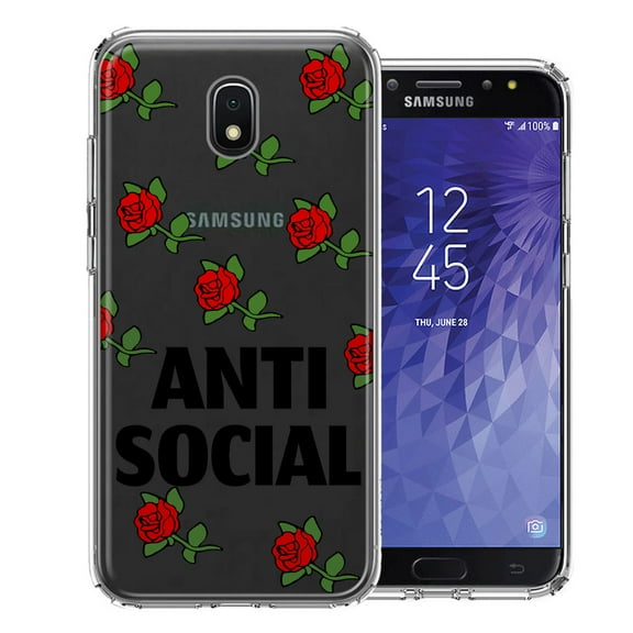 MUNDAZE for Samsung Galaxy J3 Express/Prime 3/Amp Prime 3 Anti Social Roses Design Double Layer Phone Case Cover