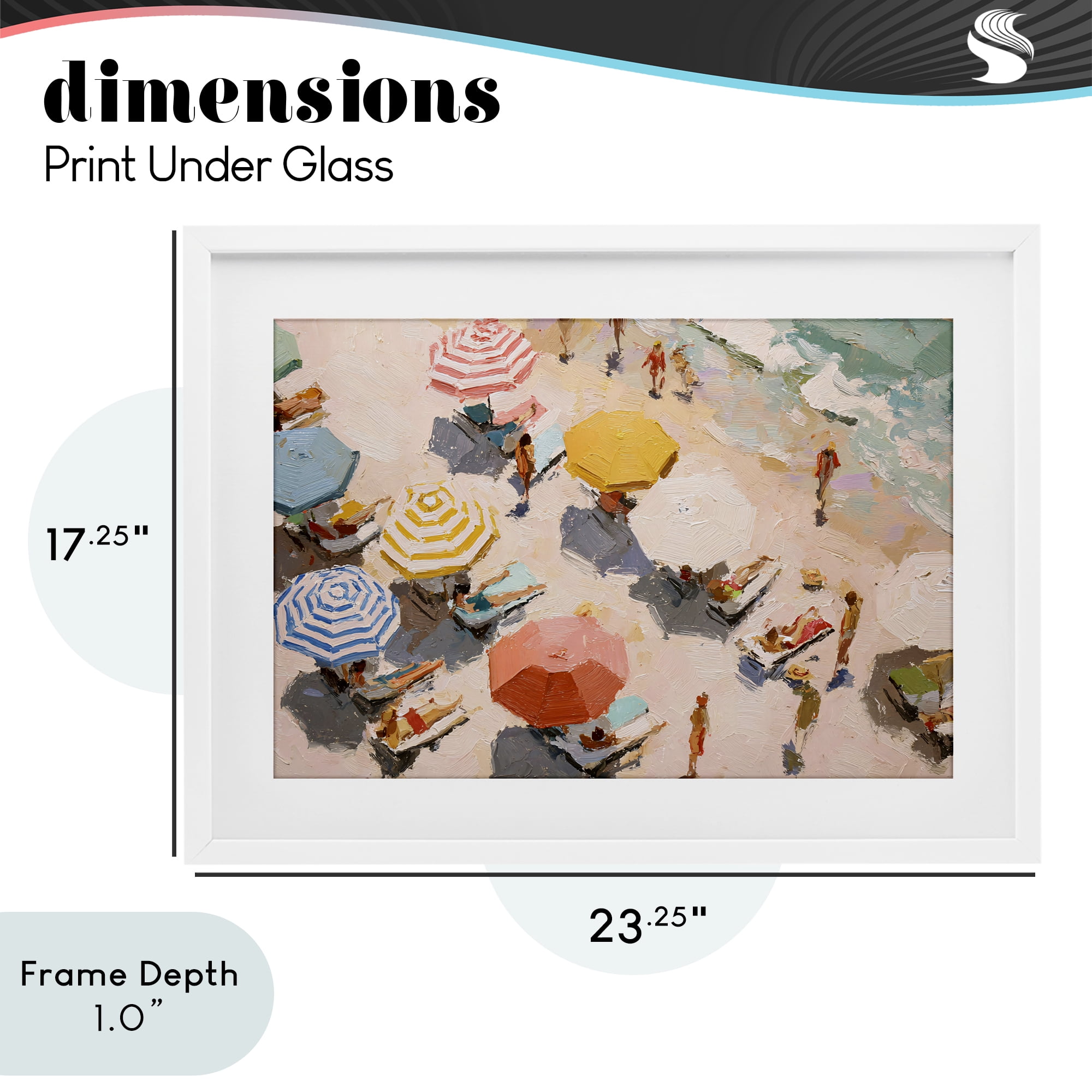 Stupell Industries Summer Beach Fun Expression White Framed Print Under Glass, design by Jacky Ngan