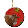 thumbnail image 1 of Ornement en Céramique Flocons de Neige Rouges Vache de Noël, 2.81 Dia, 1 of 1