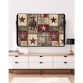 thumbnail image 3 of Outdoor TV Cover 48 to 50 Inch Weatherproof, Farmhouse Waterproof TV Screen Protector for Outside Decor with Zipper and Pocket 48"L x 30"H , Western Wood Texture Barn Star Red Brown, 3 of 7