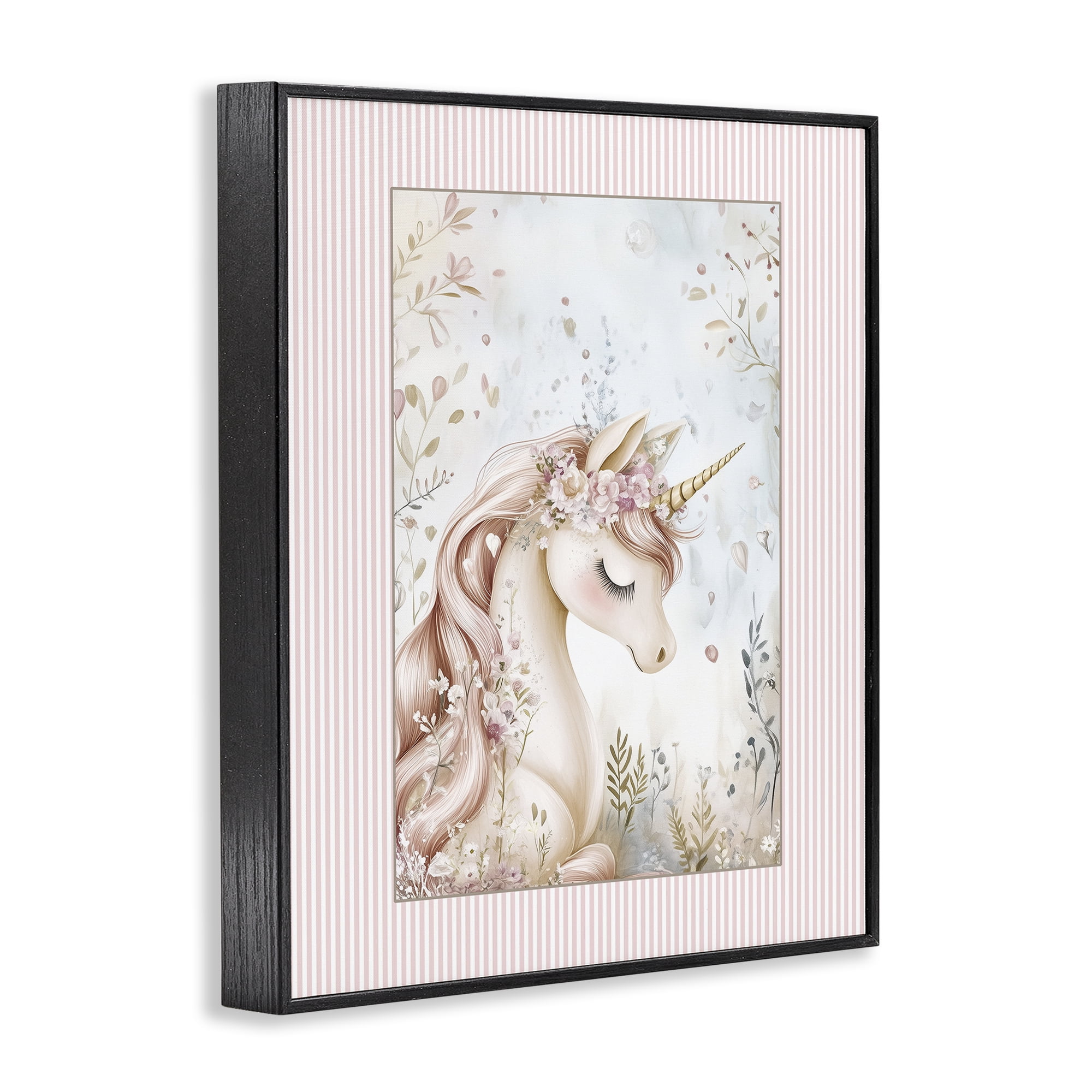 Stupell Industries Enchanted Dreams Unicorn Black Framed Giclee Art, design by Christine Simpson Art