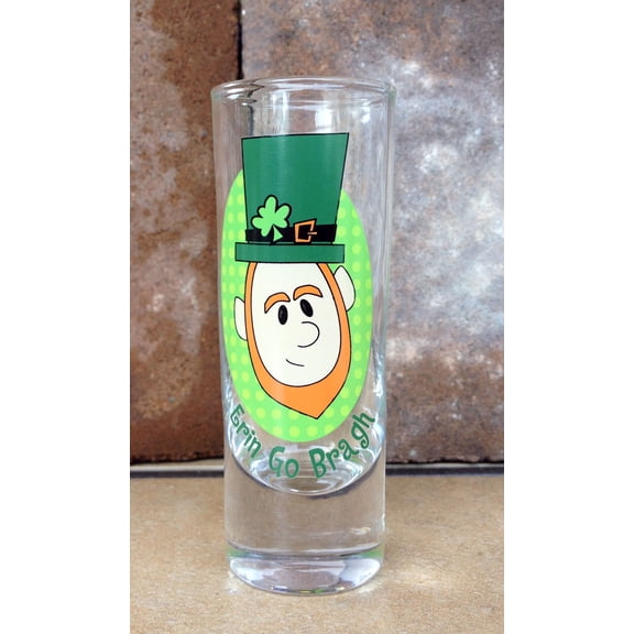 Tall Irish Souvenir Drink Shot Glass  - Erin Go Bragh