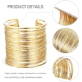 thumbnail image 2 of Juego de 4 piezas de brazaletes, brazalete abierto de línea ancha para mujer, brazalete dorado para la muñeca Ormromra  WMPH-924-1, 2 of 7