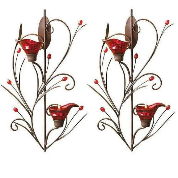 RUBY BLOSSOM TEALIGHT SCONCE