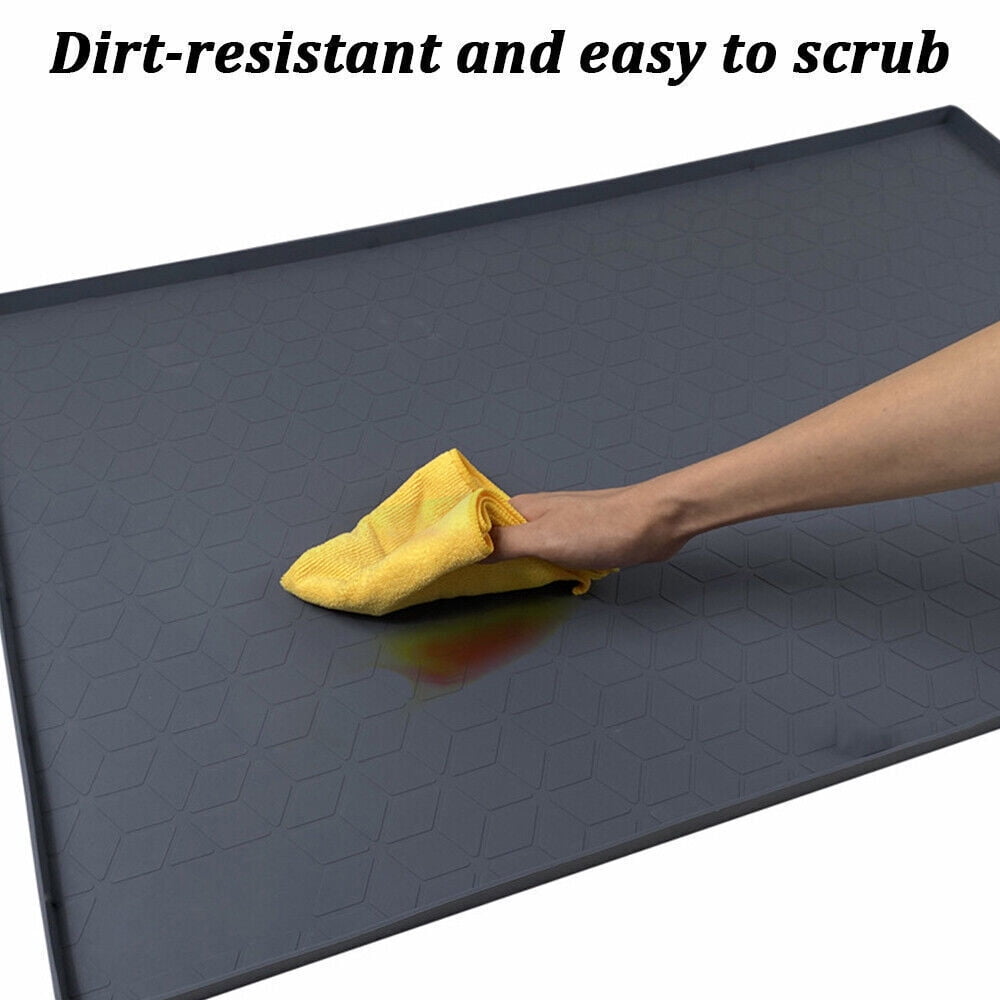 Cocobaby 34" x 22" Under Sink Mats Kitchen Silicone Under Sink Liner Silicone Cabinet Mat