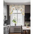 thumbnail image 3 of Daisy Spring Floral Swag Valances for Windows, Small Curtains Drapes, Farmhouse Botanical Bees Elegant Kitchen Window Curtains Over Sink Window Treatment Valance for Bedroom/Bathroom 56"x36", 3 of 5