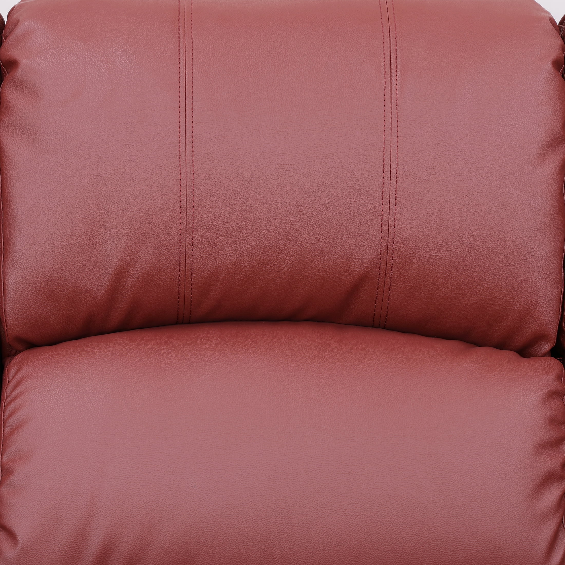 AUKFA 3 Seats Recliner Sofa Chair, Home Theater Sofa with Flipped Backrest and Cupholder, Red