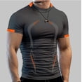 thumbnail image 1 of Camiseta deportiva informal Sunloudy para hombre, camisetas deportivas de manga corta con cuello redondo y patrón de rayas para gimnasio de primavera y verano, ropa para hombre Sunloudy  moda, 1 of 3