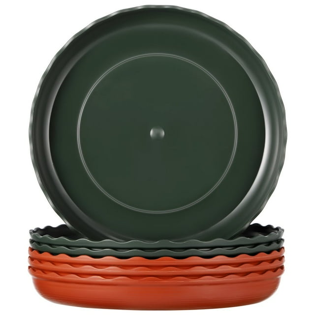 6pcs Plant Saucers Plastic Flower Pot Trays Washable Reusable Plans Water Drip Bases