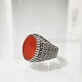 thumbnail image 3 of Carnelian Mans Ring, Natural Carnelian Gents Ring, Birthstone Silver Jewelry, 925 Silver Ring, Birthday Gift, Heavy Mens Ring, Arabic Design, Oxidized Mans Ring, Christmas, Turkey Mens Signet Ring, 3 of 8