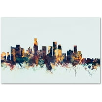 Trademark Fine Art "Los Angeles CA Skyline Blue" Canvas Art by Michael Tompsett