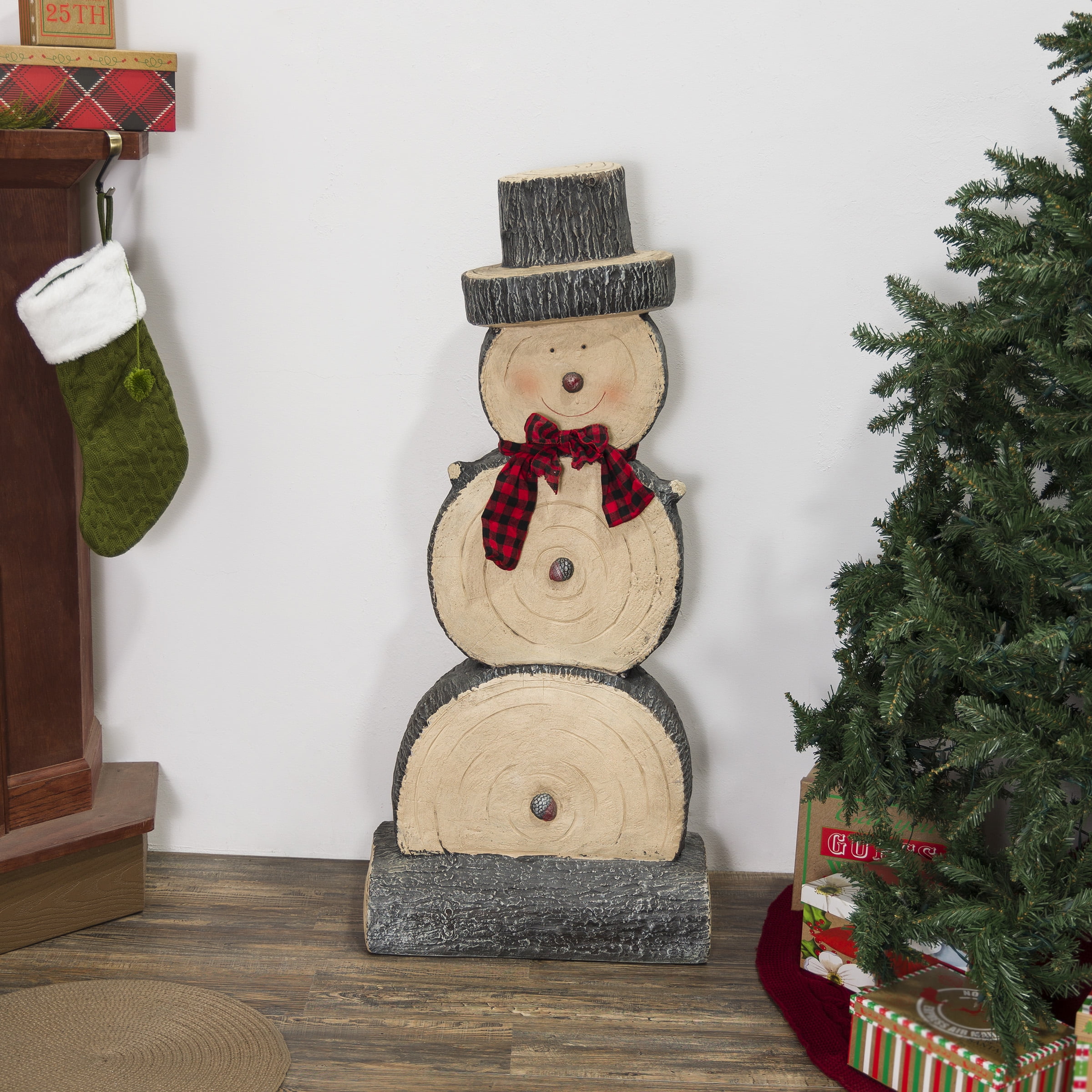 Primitive Christmas Snowman Stocking  Honey & Me Yellow Wall Hanging NEW 