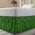 thumbnail image 1 of Exotic Bed Skirt, Clutter of Banana Leaves Paradise Plantation Foliage Scene, Elastic Bedskirt Dust Ruffle Wrap Around for Bedding Decor, 4 Sizes, Fern Green Hunter Green, by Ambesonne, 1 of 2