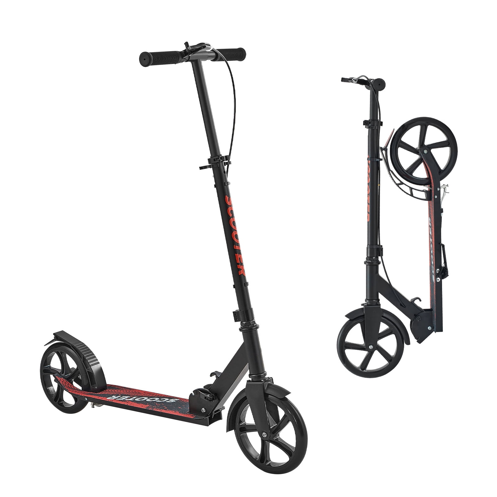 Hover-1 KidsGear Ziggy Folding Kick Scooter, Black, LED Lights