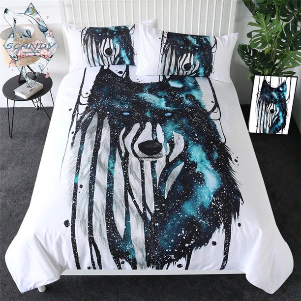 Juego de cama Dripping Galaxy Wolf Native American Lt10