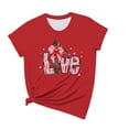 thumbnail image 4 of Hyknon Hauts pour Femmes Été Saint-Valentin Imprimé Manches Courtes Col Rond Haut/chemise Pull Doux Polyvalent pour Sortir, 4 of 4