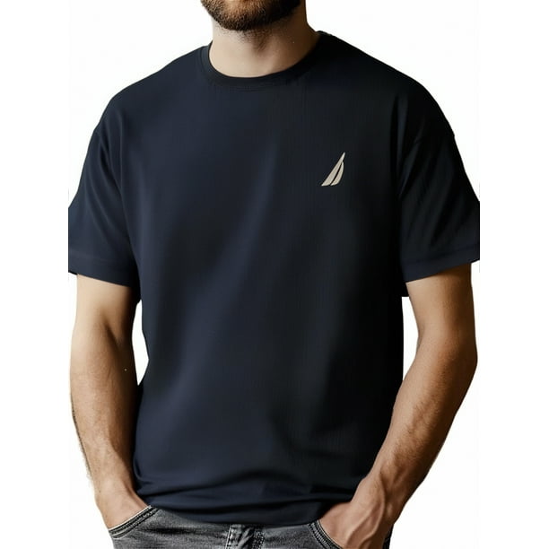 Men's Casual Sports T-Shirt with Geometric Sailboat Print, Polyester Knit Fabric, Round Neck, Summer Comfort Fit - Adult Unisex Tee For Adult, Men, Women, Teen, Teenager, Adolescent, Youth