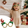 thumbnail image 6 of Funny Christmas Glasses Frames with Deer Antlers & Green Polka Dot Bow,Glitter Christmas Costume Eyeglasses for Christmas Party Favors Decorations(One Size Fits All), 6 of 7