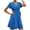 Blue, variant on Spring Dresses for Women Dot Print Short Sleeve Dress Lace Up Tight Waist V Neck Mini Dress Beach Sun Dress Ruffled Flowy Knee Length Dress