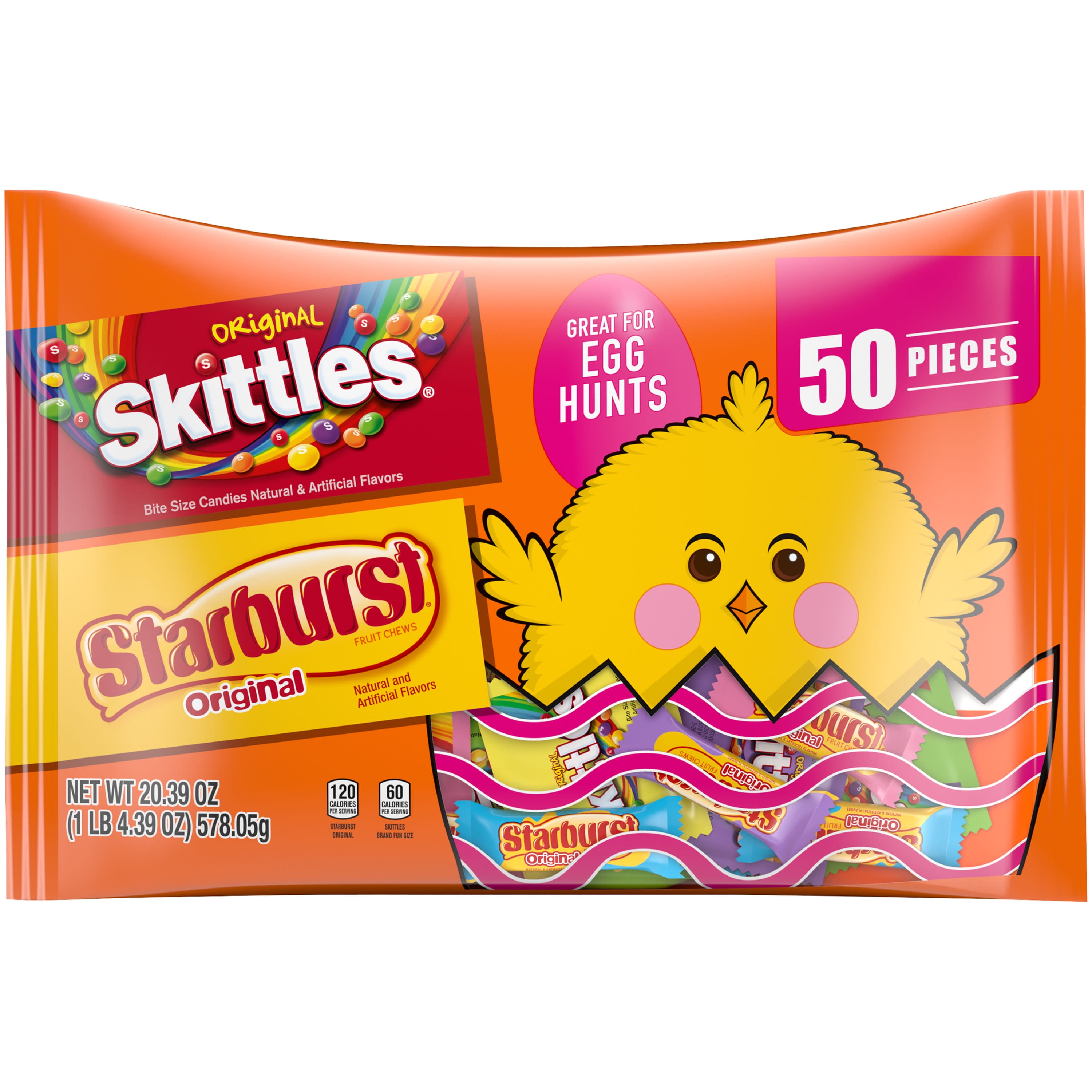 Skittles & Starburst Assorted Easter Gummy Candy Variety Pack - 50 Ct