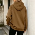 thumbnail image 6 of Tqcoqu Women's Hooded Sweatshirt with Zip Chest Pocket,Drop Shoulder Long Sleeve Casual Pullover Tops,2026 Fall Winter Trendy Clothes,Brown Women's S-XXXL, 6 of 6