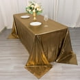 thumbnail image 3 of Efavormart 90"x132" Shiny Antique Gold Round Polyester Tablecloth With Shimmer Sequin Dots, 3 of 10