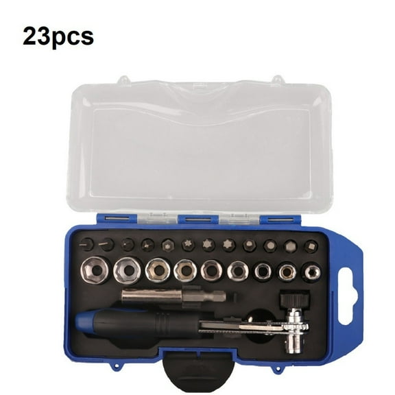 23 In 1 Mini Ratchet Bits Set Repair Tool Kit Screwdriver Sockets Set Wrench Set E1202