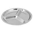 thumbnail image 5 of Stainless Steel 3 Sections Round Divided Dish Snack Dinner Plate Diameter 24Cm, 5 of 10