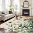 thumbnail image 2 of Non-Slip Rug Pad Rugs Spring Farmhouse Flower on Vintage Linen Rectangle Area Rugs 5x7Ft Soft Carpet Pads for Living Room Kids Room, Herb Botanical, 2 of 9