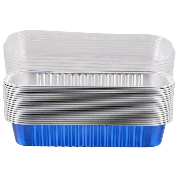 40Pcs Aluminum Foil Mini Loaf Pans with Lids Disposable Mini Cake Pan with Lid Rectangle Baking Cups for Graduation Party