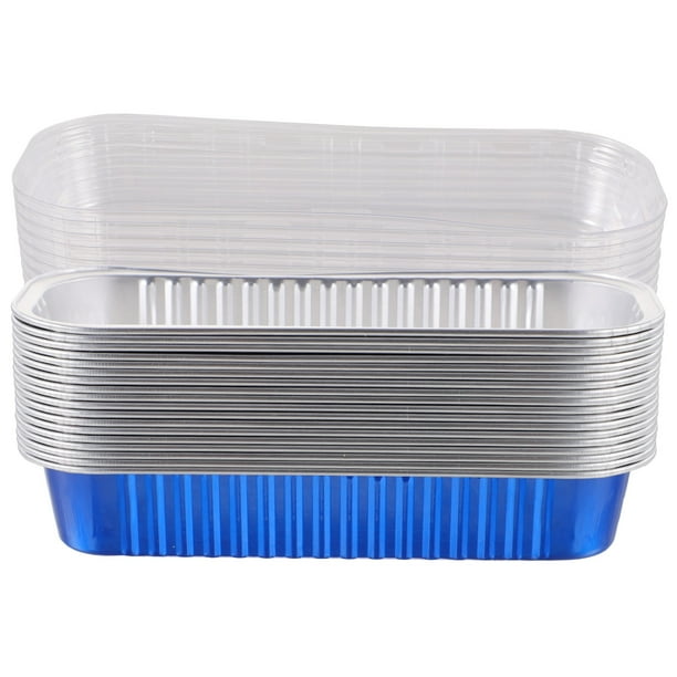 20 piezas de aluminio Foil mini panes de pan con tapa rectangular de aluminio para hornear recipiente
