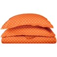 thumbnail image 1 of 600-Thread Count Cotton-Rich Wrinkle-Resistant Polka Dot Duvet Cover Set Orange / Full/Queen, 1 of 1