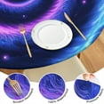 thumbnail image 4 of Blue Purple Tie Dye Mandala Pattern Round Fitted Tablecloth with Elastic Edge,Dining Table Cover Waterproof,Outdoor Round Tablecloth for Camping,Dining,Indoor and Outdoor, 4 of 7
