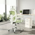 thumbnail image 5 of EDX Ergonomic Office Chair - High Back Mesh, Reclining with Lumbar Support, Adjustable Headrest, Footrest & Padded Arms, Green, 5 of 7