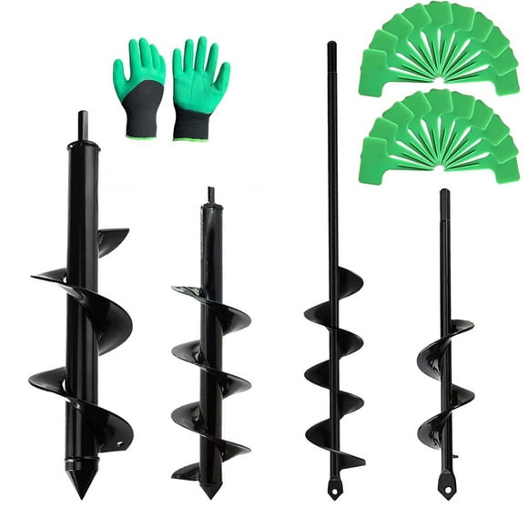 Auger Drill Bit Set for Planting Flower 4pcs Garden Auger Spiral Drill Bit Rapid Planter