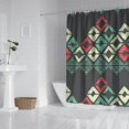 thumbnail image 2 of Vintage Earthy Boho Shower Curtain 72x72, Quick-Drying Polyester with Plastic Hooks, Tribal Artistic Design for Rustic Bathroom Style, 2 of 5