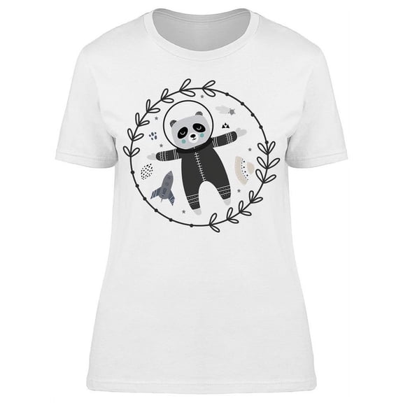 Superb Astronaut Panda T-Shirt Women -Image by Shutterstock, Female Small