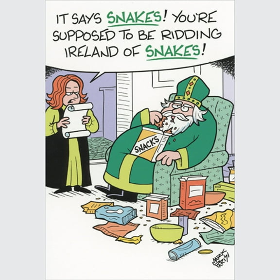 Nobleworks St Patrick Eating Snacks Funny / Humorous St. Patrick's Day Card