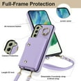 thumbnail image 6 of Allytechgroup Wallet Case for Samsung Galaxy S23 FE, RFID Blocking Crossbody Shoulder Strap Hand Wrist Cards Holder Ring Stand Bumper Drop Protection Phone Case for Girls Women, Purple, 6 of 9