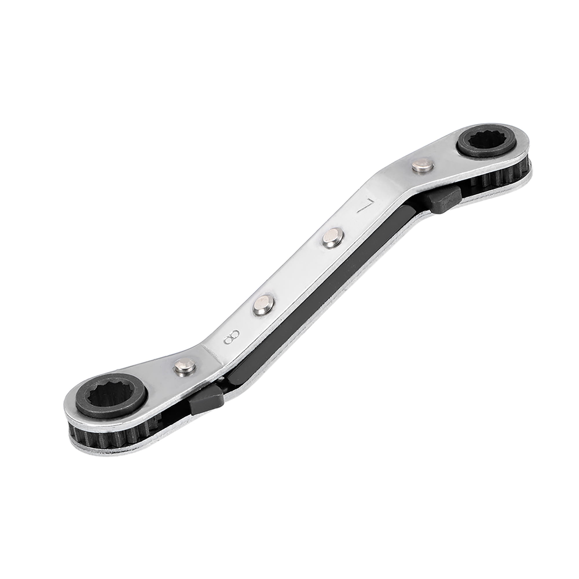 uxcell Reversible Ratcheting Wrench 7mm x 8mm Offset Double Box End Cr-V