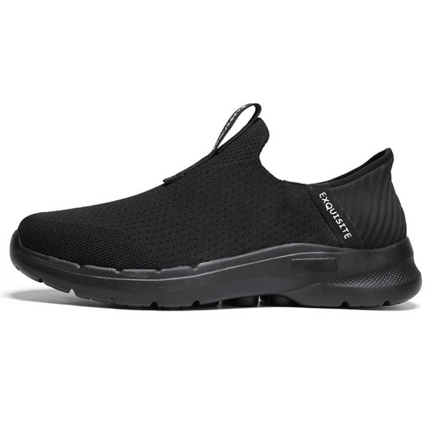 Likrtyny Zapatos para para Hombre Deporte Sin Cordones Con Manos Libres Tenis (Negro 40)