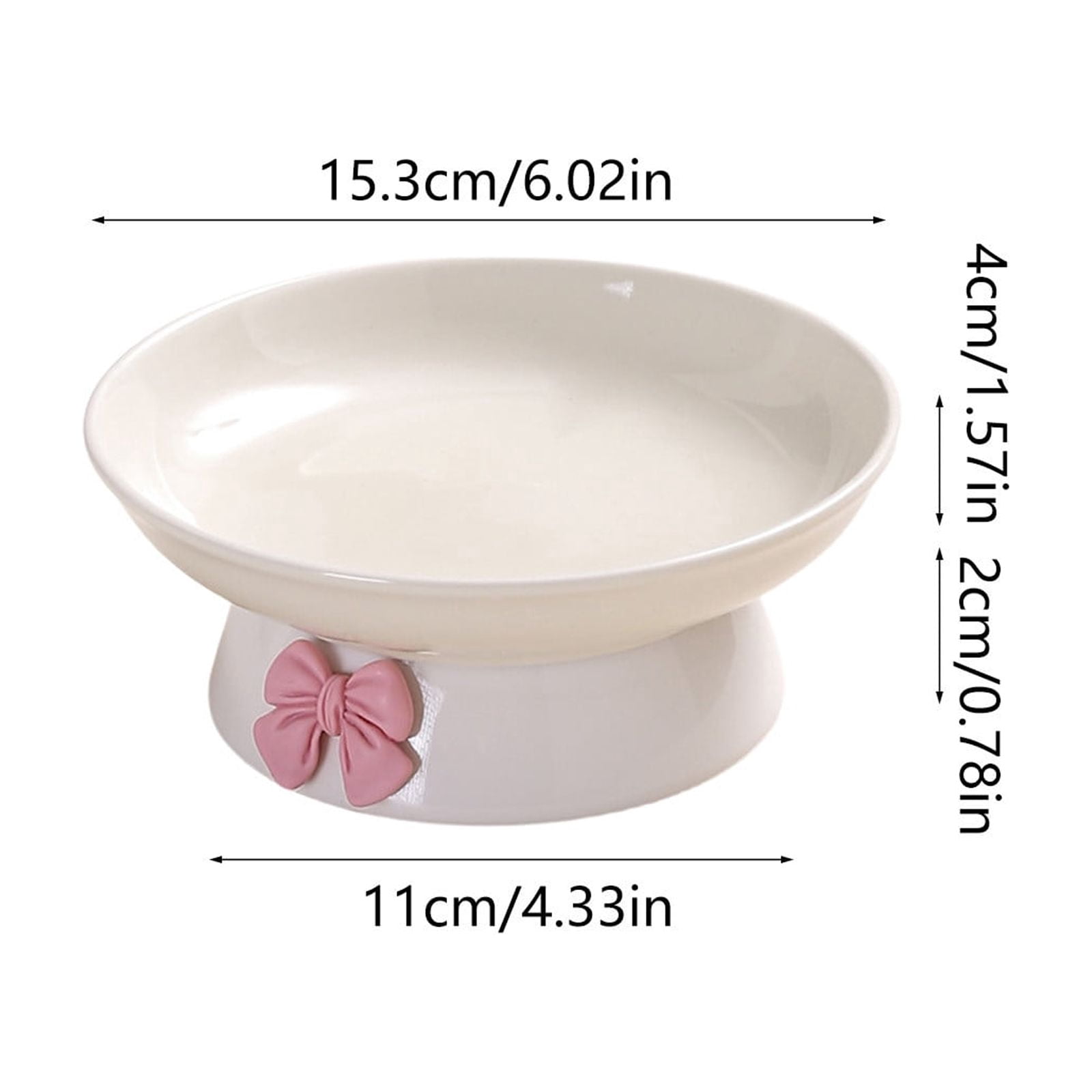PONPRNGY Ceramic Bowls, Elevated cat Bowl, Anti-Vomiting, Whisker Friendly Raised Bowl, Easy to Clean, Non-Slip, Suitable for Small s