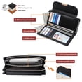 thumbnail image 6 of LOUEBICA Womens Wallet Vegan Leather Long Ladies Wallets RFID Blocking Bifold Card Holder with Floral Pattern Zipper Pocket, 6 of 8