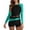 Mint Green, variant on Womens Racing Swimsuit Women's Color Block Rash Guard Swimsuit Boyleg Long Sleeve Bathing Suit Upf 50 Zipper Surfing Wetsuit Athletic Swimwear Blue S