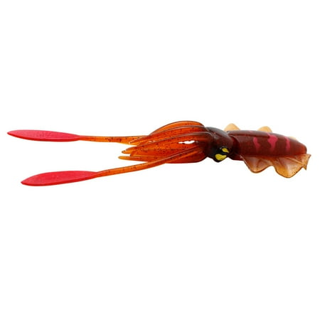 fankhu 15cm Fishing Lure Squid 3D Eyes Luminous Soft Baits (Dark Red)