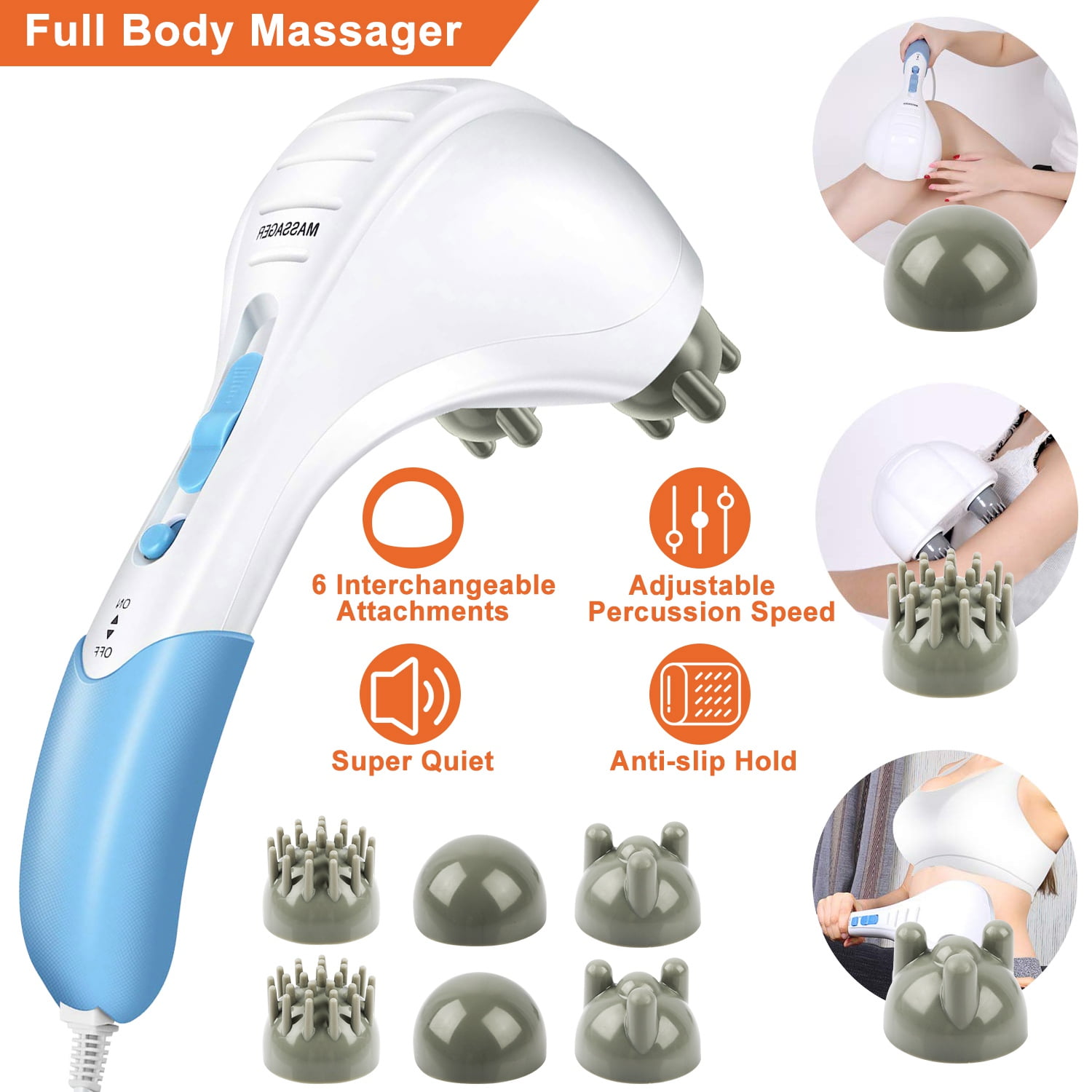 Mahli Muscle Massager Dual-Head 6 Interchangeable Heads New in Box -  Theragun