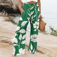 thumbnail image 2 of Edvintorg Boho Pants for Women Floral Printing Beach Palazzo Pants High Waisted Casual Loose Wide Leg Pants with Pockets Womens Trousers, 2 of 5