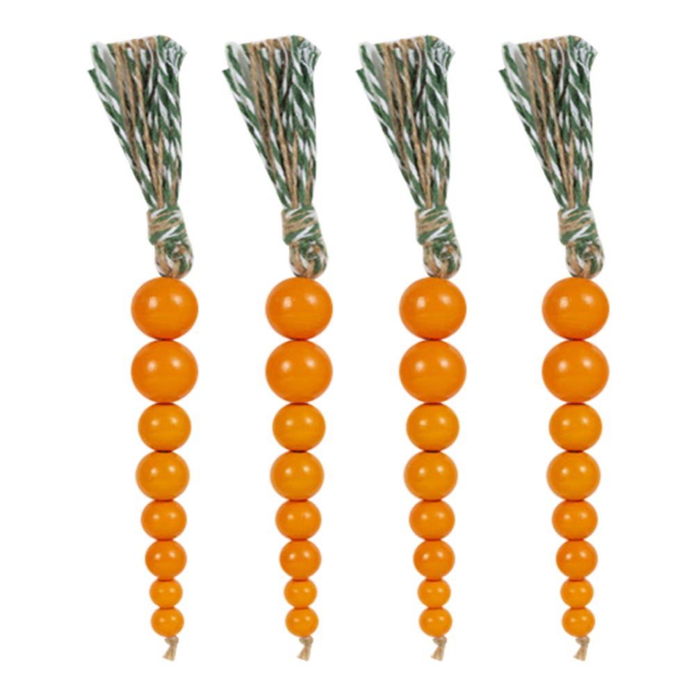 4 Pieces Easter Wood Beads for Crafts Carrot Wooden Bead Easter Wooden  Craft Beads Orange Round Beads Farmhouse Wooden Bead with Twine for Easter  Party DIY Spring Home Garland Decorations 